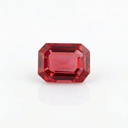 IGI Certified Laboratory Grown Orangy Red Ruby | 9.87 Carat Emerald Cut | Luxury Gemstone-Saleh Sallom