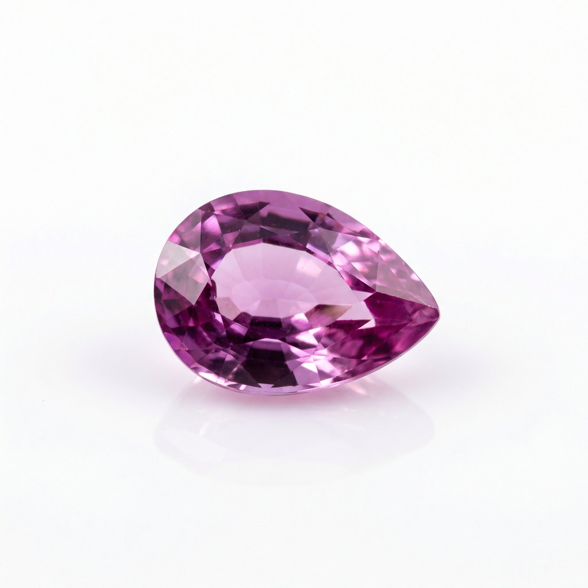 IGI Certified Laboratory Grown Purplish Pink Sapphire | 5.76 Carat Pear Mixed Cut | Luxury Gemstone-Saleh Sallom Main image