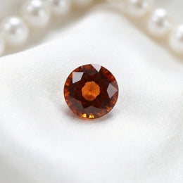 IGI Certified Laboratory Grown Orange Sapphire | 0.11 Carat Round Mixed Cut | Luxury Gemstone-Saleh Sallom