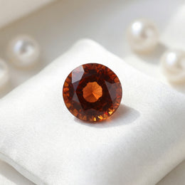 IGI Certified Laboratory Grown Orange Sapphire | 0.11 Carat Round Mixed Cut | Luxury Gemstone-Saleh Sallom