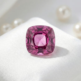 IGI Certified Laboratory Grown Pink Sapphire | 5.71 Carat Cushion Cut | Vivid Pink-Saleh Sallom