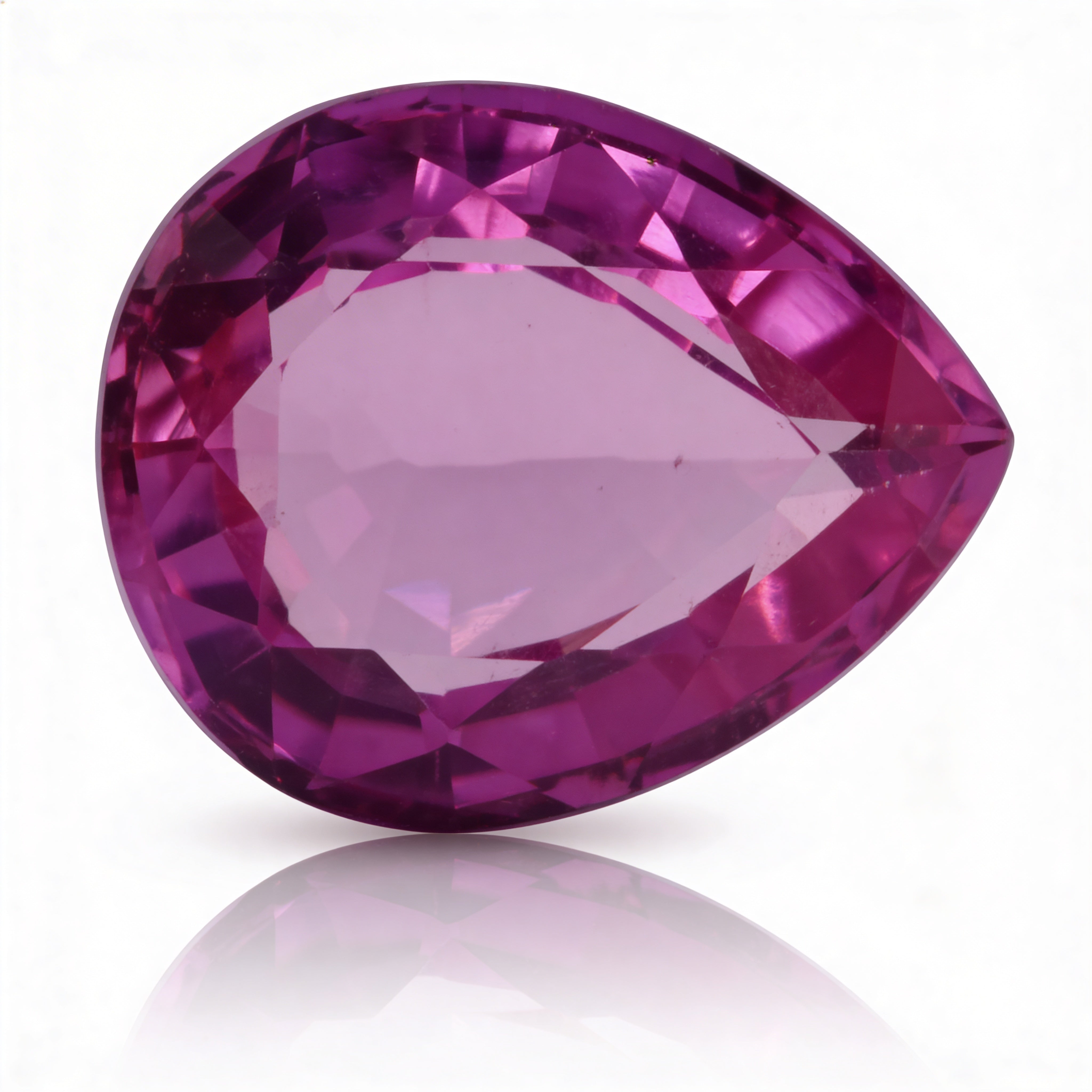IGI Certified Laboratory Grown Pink Sapphire | 24.45 Carat Pear Mixed Cut | Luxury Purplish Pink Gemstone-Saleh Sallom Main image