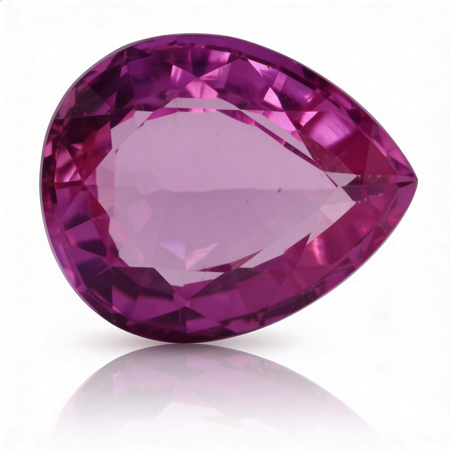 IGI Certified Laboratory Grown Pink Sapphire | 24.45 Carat Pear Mixed Cut | Luxury Purplish Pink Gemstone-Saleh Sallom