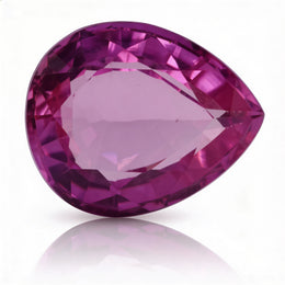 IGI Certified Laboratory Grown Pink Sapphire | 24.45 Carat Pear Mixed Cut | Luxury Purplish Pink Gemstone-Saleh Sallom