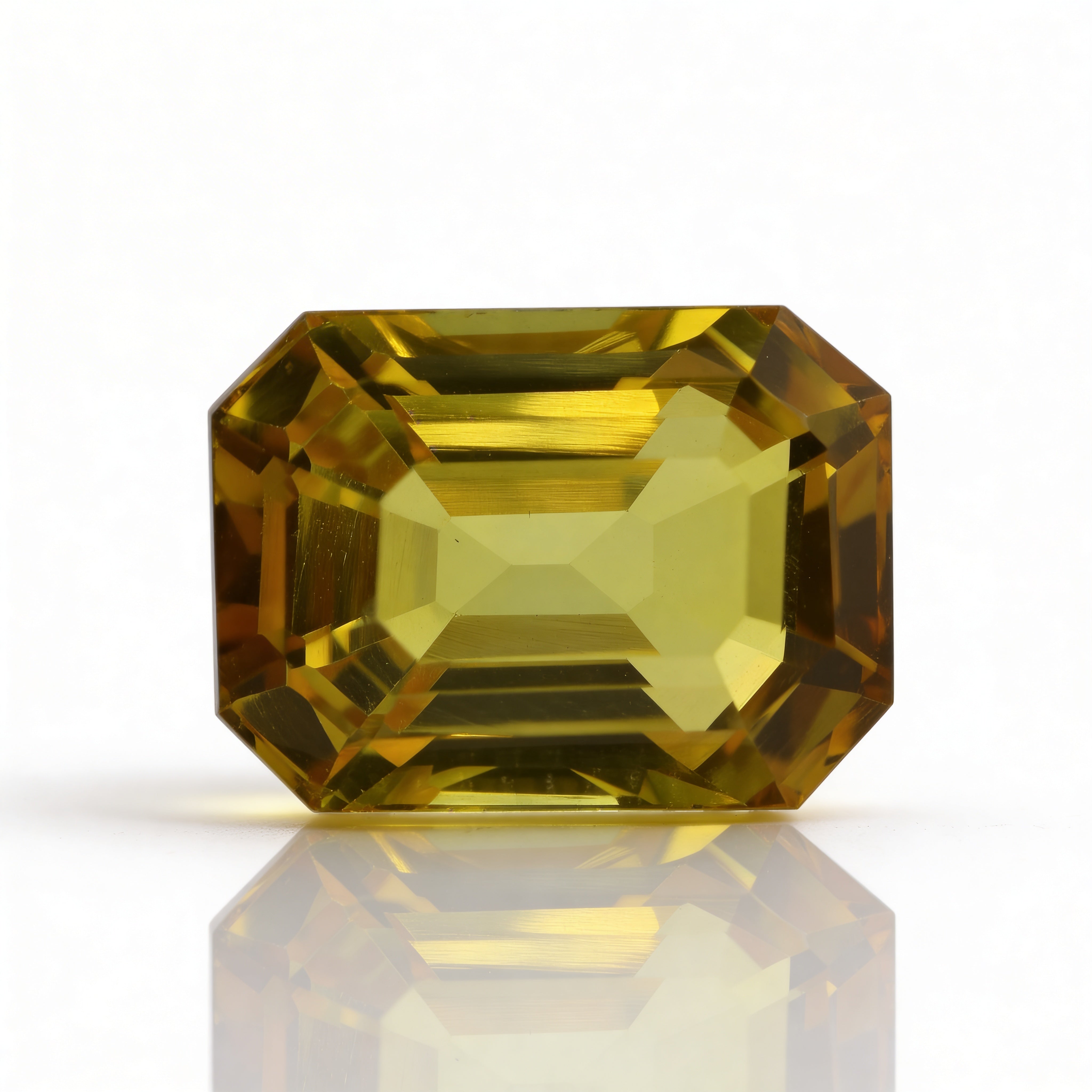IGI Certified Laboratory Grown Yellow Sapphire | 17.25 Carat Emerald Cut | Premium Bright Yellow Gemstone Secondary image