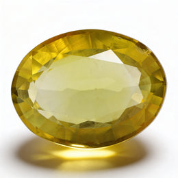 IGI Certified Laboratory Grown Yellow Sapphire | 20.49 Carat Oval Mixed Cut | Luxury Bright Yellow Gemstone-Saleh Sallom