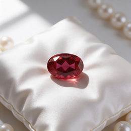 IGI Certified Laboratory Grown Ruby | 8.05 Carat Oval Cut | Purplish Red-Saleh Sallom