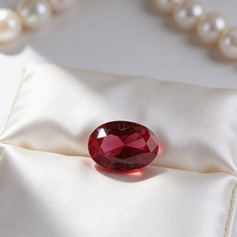 IGI Certified Laboratory Grown Ruby | 6.72 Carat Oval Cut | Purplish Red-Saleh Sallom
