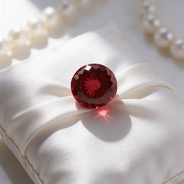 IGI Certified Laboratory Grown Ruby | 28.34 Carat Round Cut | Red-Saleh Sallom