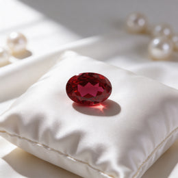 IGI Certified Laboratory Grown Ruby | 8.10 Carat Oval Cut | Purplish Red-Saleh Sallom