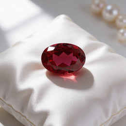 IGI Certified Laboratory Grown Ruby | 8.10 Carat Oval Cut | Purplish Red-Saleh Sallom