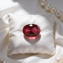 IGI Certified Laboratory Grown Ruby | 7.04 Carat Oval Cut | Purplish Red-Saleh Sallom