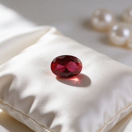 IGI Certified Laboratory Grown Ruby | 6.77 Carat Oval Cut | Purplish Red-Saleh Sallom