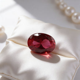 IGI Certified Laboratory Grown Ruby | 6.77 Carat Oval Cut | Purplish Red-Saleh Sallom