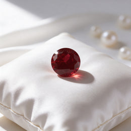IGI Certified Laboratory Grown Ruby | 14.29 Carat Round Brilliant Cut | Purplish Red-Saleh Sallom
