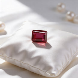 IGI Certified Laboratory Grown Ruby | 16.15 Carat Emerald Cut | Purplish Re-Saleh Sallom