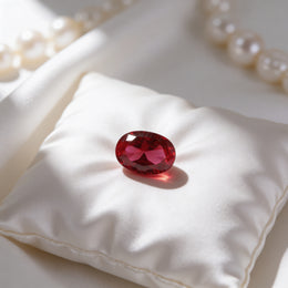 IGI Certified Laboratory Grown Ruby | 7.10 Carat Oval Brilliant Cut | Purplish Red-Saleh Sallom