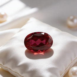 IGI Certified Laboratory Grown Ruby | 8.27 Carat Oval Cut | Purplish Red Luxury Gemstone-Saleh Sallom