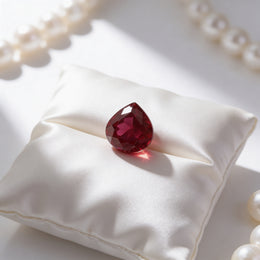 IGI Certified Laboratory Grown Ruby | 4.79 Carat Pear Modified Brilliant Cut | Purplish Red Gemstone-Saleh Sallom