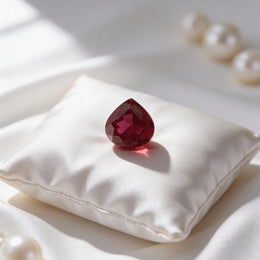 IGI Certified Laboratory Grown Ruby | 4.79 Carat Pear Modified Brilliant Cut | Purplish Red Gemstone-Saleh Sallom