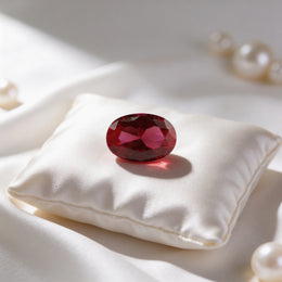 IGI Certified Laboratory Grown Ruby | 7.08 Carat Oval Brilliant Cut | Purplish Red Luxury Gemstone-Saleh Sallom