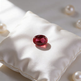 IGI Certified Laboratory Grown Ruby | 7.08 Carat Oval Brilliant Cut | Purplish Red Luxury Gemstone-Saleh Sallom