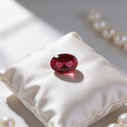 IGI Certified Laboratory Grown Ruby | 6.82 Carat Oval Brilliant Cut | Purplish Red Luxury Gemstone-Saleh Sallom
