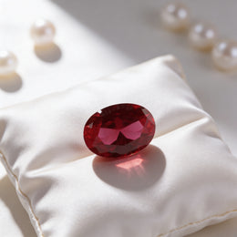 IGI Certified Laboratory Grown Ruby | 6.82 Carat Oval Brilliant Cut | Purplish Red Luxury Gemstone-Saleh Sallom