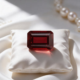 IGI Certified Laboratory Grown Ruby | 9.24 Carat Emerald Cut | Pure Red Precision Gem-Saleh Sallom