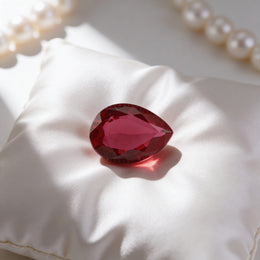 IGI Certified Laboratory Grown Ruby | 13.94 Carat Pear Mixed Cut | Purplish Red Elite Gemstone-Saleh Sallom