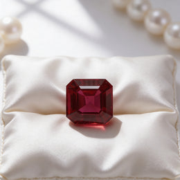 IGI Certified Laboratory Grown Ruby | 6.31 Carat Square Emerald Cut | Purplish Red Precision Gem-Saleh Sallom