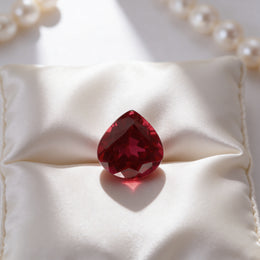 IGI Certified Laboratory Grown Ruby | 9.88 Carat Pear Mixed Cut | Purplish Red Luxury Gemstone-Saleh Sallom