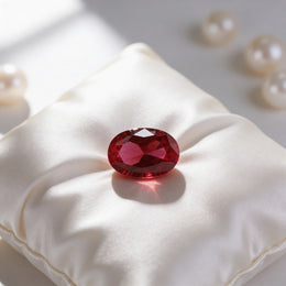 IGI Certified Laboratory Grown Ruby | 6.88 Carat Oval Brilliant Cut | Purplish Red Premium Gemstone-Saleh Sallom