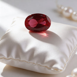 IGI Certified Laboratory Grown Ruby | 6.88 Carat Oval Brilliant Cut | Purplish Red Premium Gemstone-Saleh Sallom