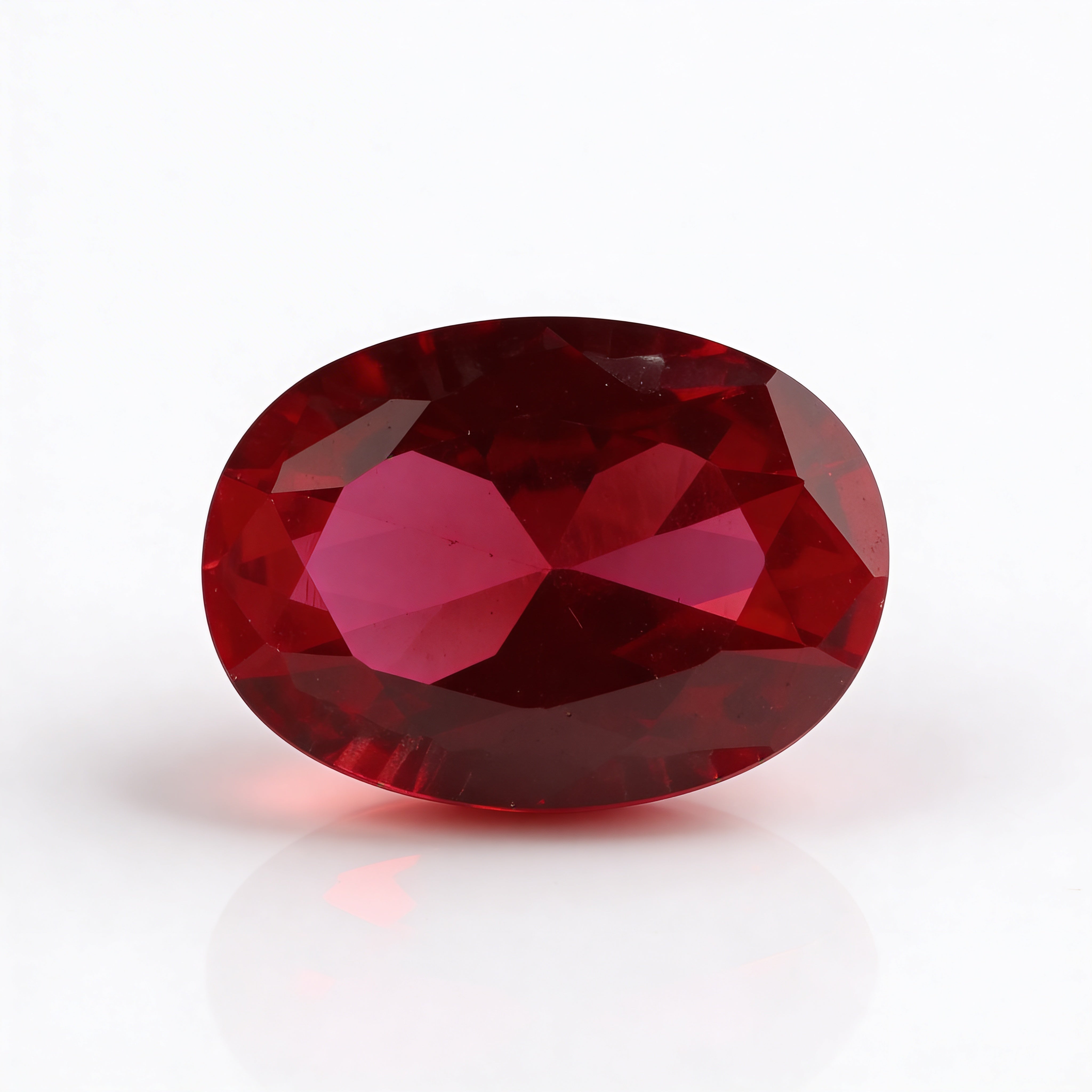 IGI Certified Laboratory Grown Ruby | 6.88 Carat Oval Brilliant Cut | Purplish Red Premium Gemstone-Saleh Sallom Main image