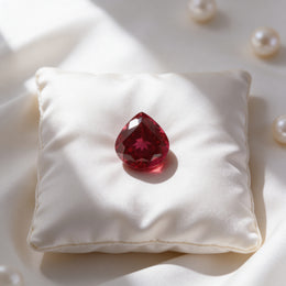 IGI Certified Laboratory Grown Ruby | 8.54 Carat Pear Mixed Cut | Purplish Red Luxury Ruby-Saleh Sallom