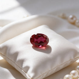 IGI Certified Laboratory Grown Ruby | 7.85 Carat Oval Mixed Cut | Purplish Red Luxury Ruby-Saleh Sallom