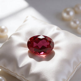 IGI Certified Laboratory Grown Ruby | 7.85 Carat Oval Mixed Cut | Purplish Red Luxury Ruby-Saleh Sallom