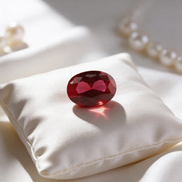 IGI Certified Laboratory Grown Ruby | 6.73 Carat Oval Brilliant Cut | Purplish Red Luxury Ruby-Saleh Sallom