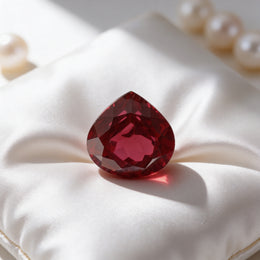 IGI Certified Laboratory Grown Ruby | 9.22 Carat Pear Mixed Cut | Purplish Red Masterpiece Gemstone-Saleh Sallom