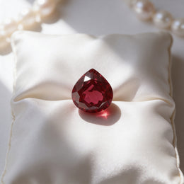 IGI Certified Laboratory Grown Ruby | 9.22 Carat Pear Mixed Cut | Purplish Red Masterpiece Gemstone-Saleh Sallom