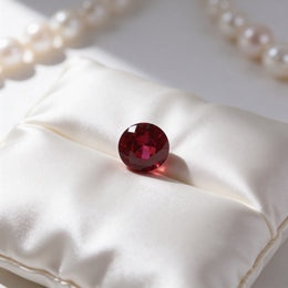 IGI Certified Laboratory Grown Ruby | 0.96 Carat Round Brilliant Cut | Purplish Red Ruby-Saleh Sallom