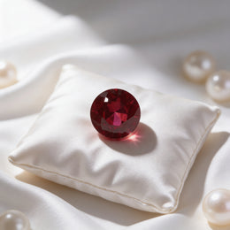IGI Certified Laboratory Grown Ruby | 0.96 Carat Round Brilliant Cut | Purplish Red Ruby-Saleh Sallom
