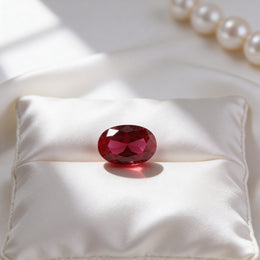 IGI Certified Laboratory Grown Ruby | 7.00 Carat Oval Brilliant Cut | Purplish Red Luxury Gemstone-Saleh Sallom