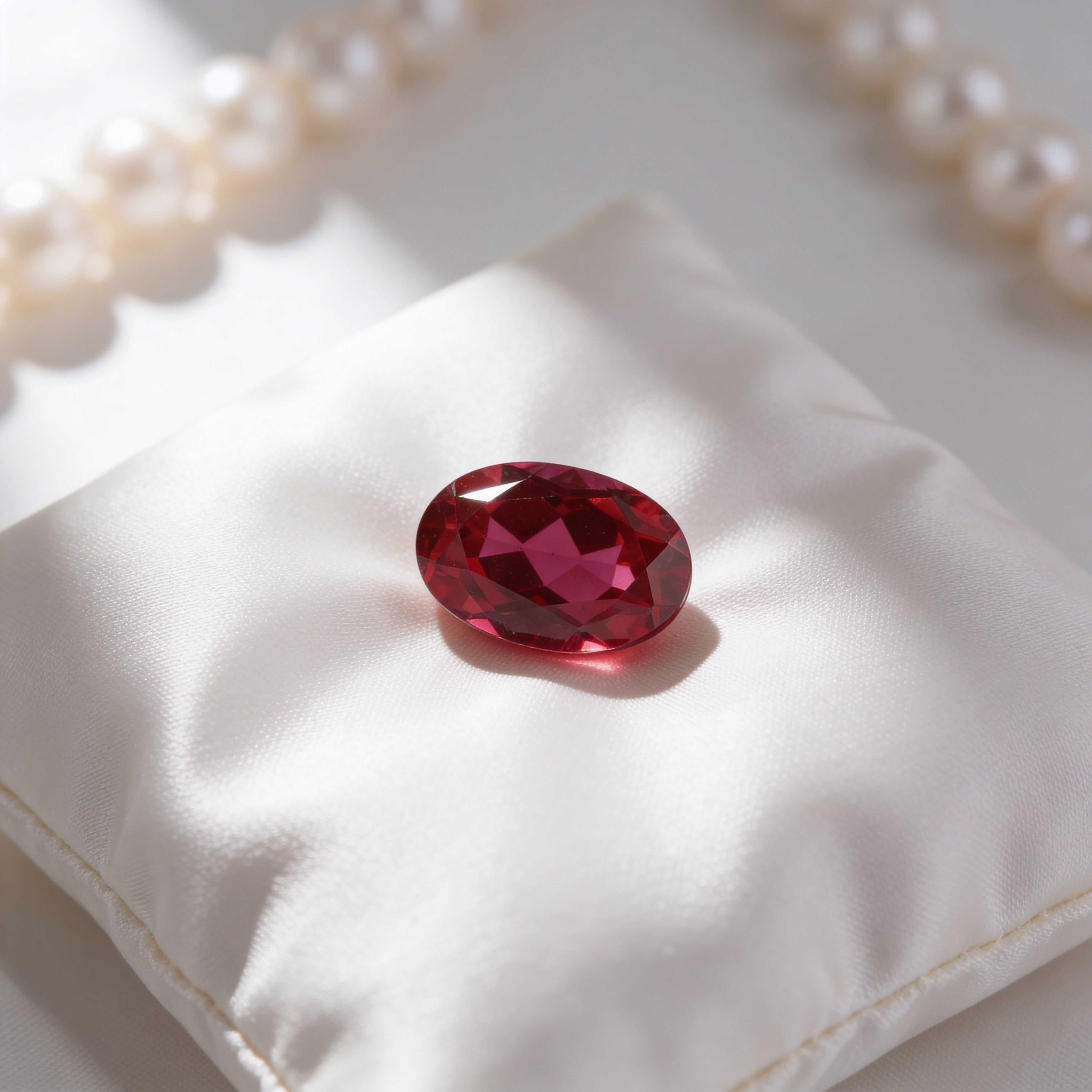 IGI Certified Laboratory Grown Ruby | 8.04 Carat Oval Mixed Cut | Purplish Red Collector Gemstone Secondary image