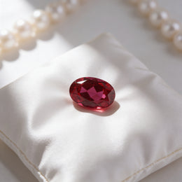 IGI Certified Laboratory Grown Ruby | 8.04 Carat Oval Mixed Cut | Purplish Red Collector Gemstone-Saleh Sallom