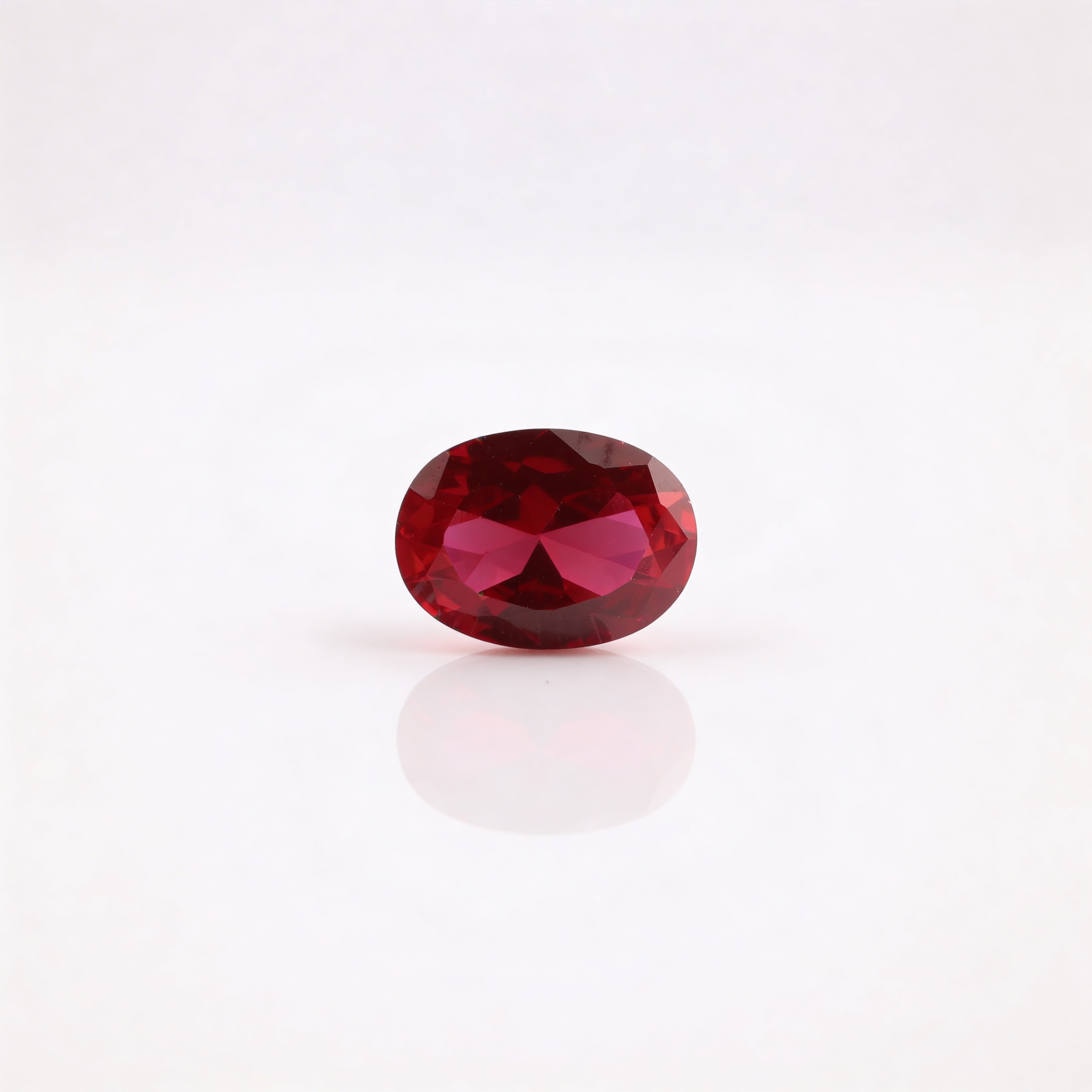 IGI Certified Laboratory Grown Ruby | 7.01 Carat Oval Brilliant Cut | Purplish Red Luxury Gemstone Main image
