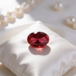 IGI Certified Laboratory Grown Ruby | 7.01 Carat Oval Brilliant Cut | Purplish Red Luxury Gemstone-Saleh Sallom