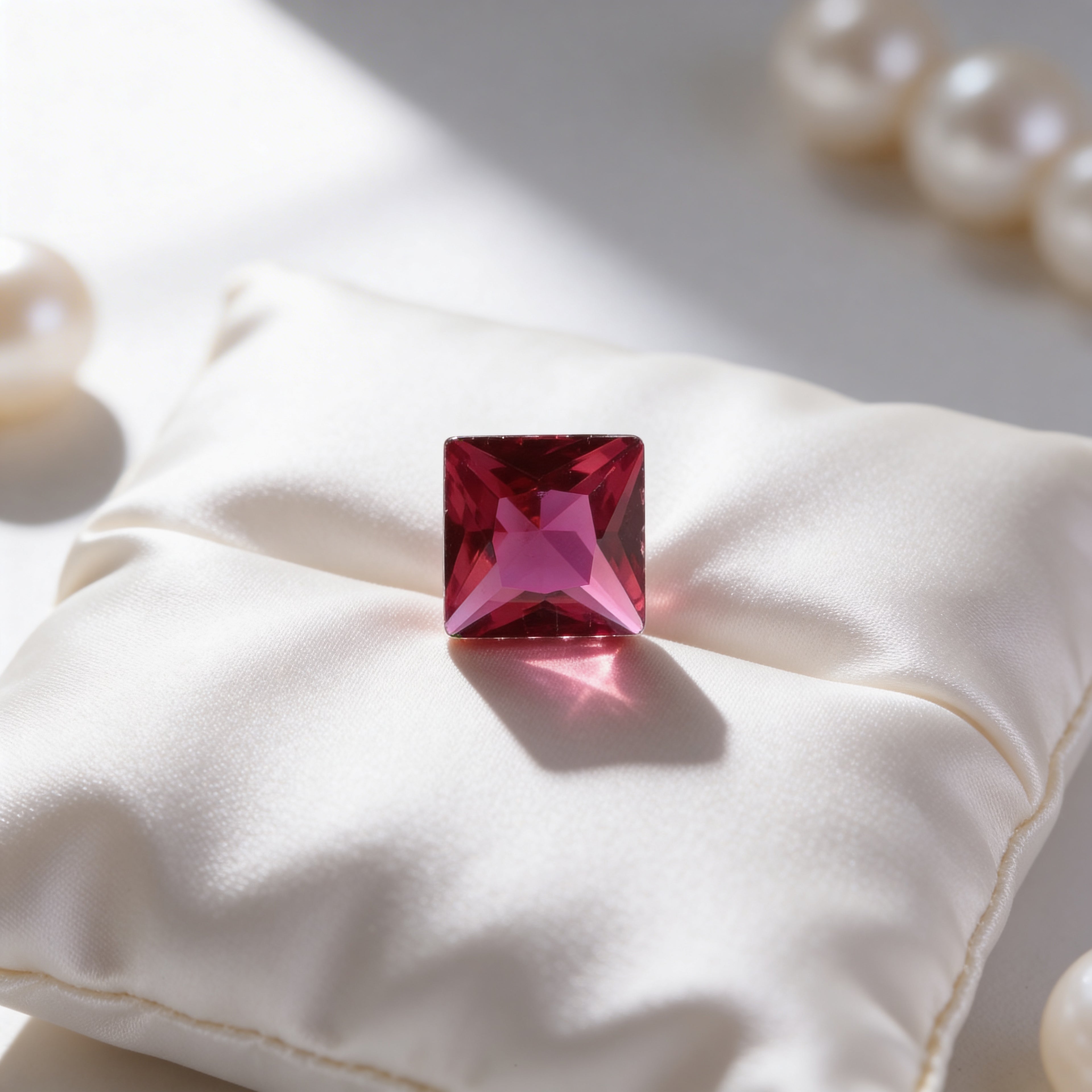 IGI Certified Laboratory Grown Ruby | 1.22 Carat Princess Cut | Purplish Red Ruby