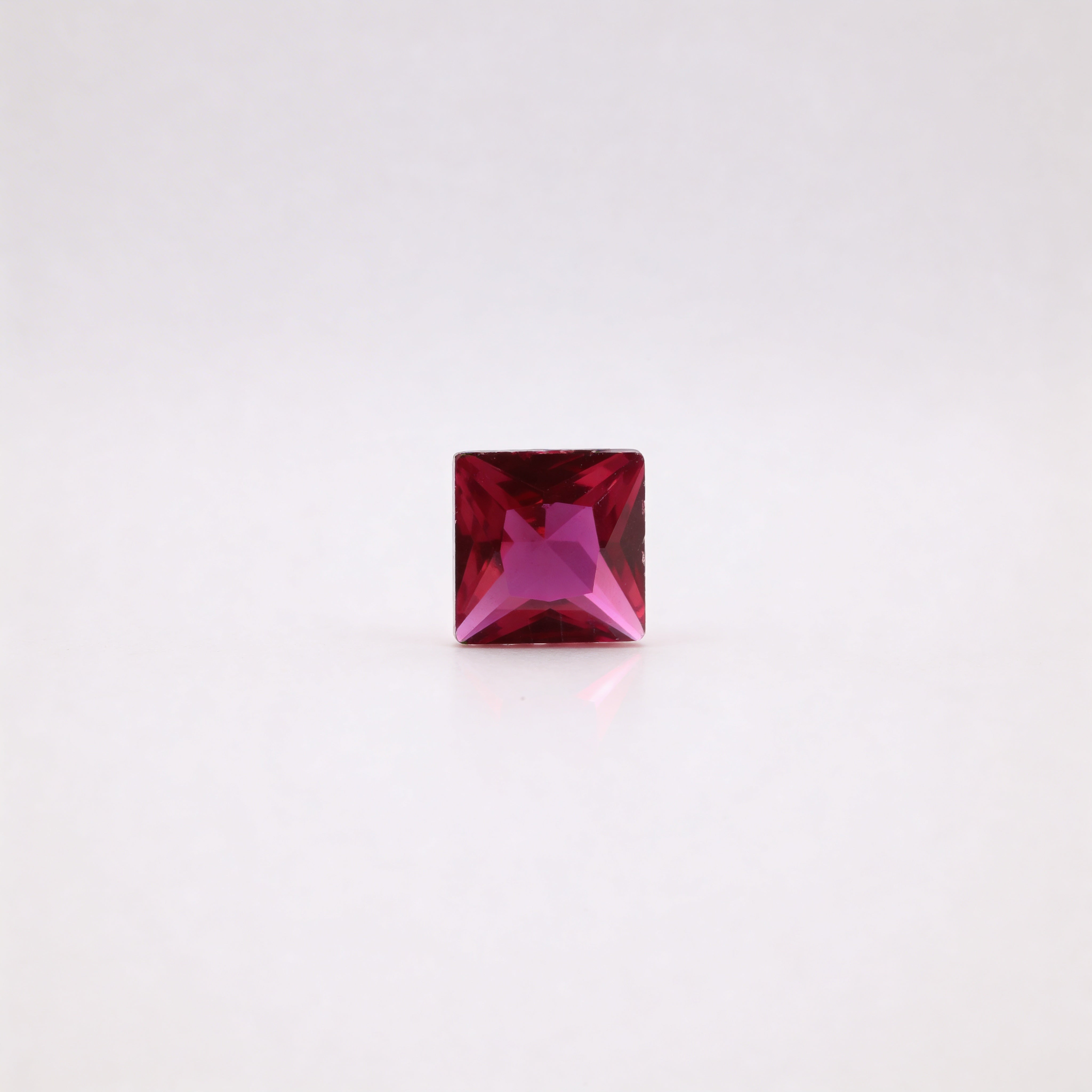 IGI Certified Laboratory Grown Ruby | 1.22 Carat Princess Cut | Purplish Red Ruby Main image